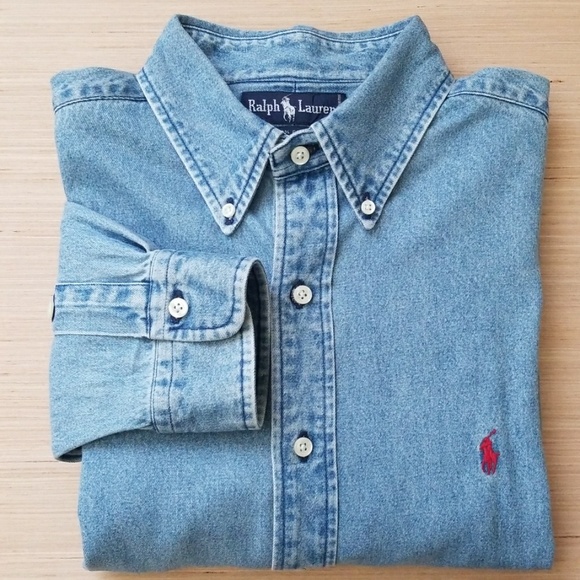 Ralph Lauren Other - Ralph Lauren Button-down Blue Jean Shirt L